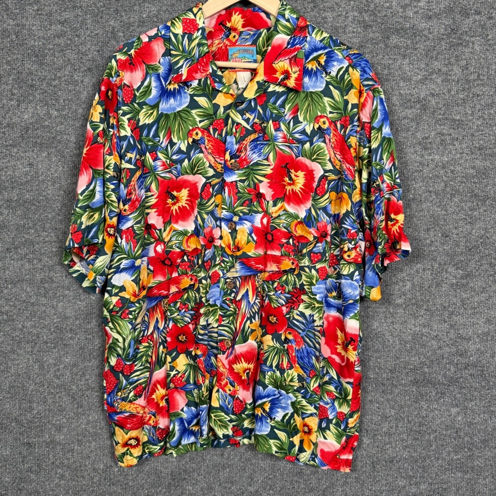 Joe Kealuha's by Reyn‎ Spooner Mens Size Large Hawaiian Shirt Button Up Floral